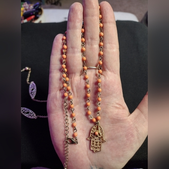 Elegant Silver and Gold Beaded Necklace Set - Picture 6 of 9